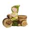 16" Young Boy Gnome Riding Bicycle with Flower Pot Garden Patio Planter